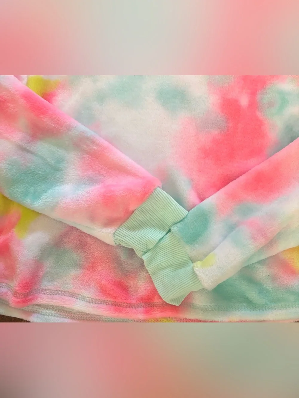 Justice girl youth tie dye 2 two piece pajama set size large 12/14 fleece